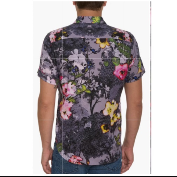 NWT Robert Graham Langham Floral Short Sleeve Button-Up Shirt - Picture 2 of 6